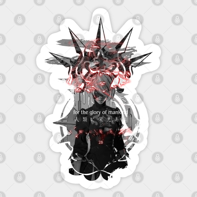 2B Nier Automata crown Sticker by stingi